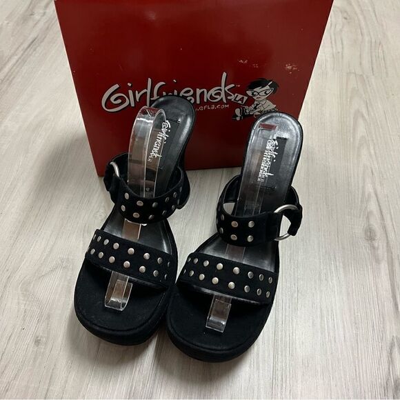NIB vintage y2k mallgoth platform sandals by Girlfriends LA sz 10. - Picture 6 of 12